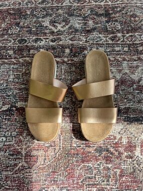 Kensie Rose Gold Slide Strap Sandals